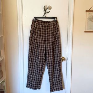 Urban Outfitters Pleated Plaid Trouser Pants